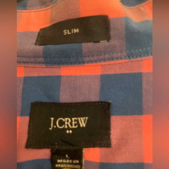 J crew slim mens Large long-sleeve button down collared shirt blue and pink - Picture 3 of 3